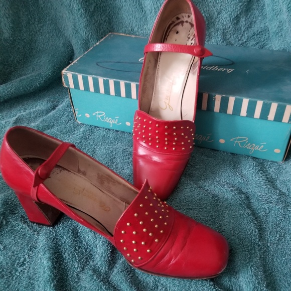 Vintage Leather Pin up heals - Picture 1 of 4